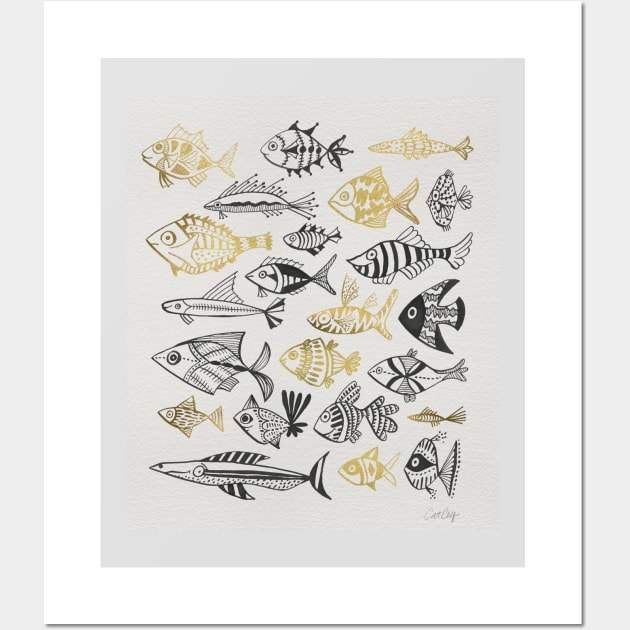 fish inkings black Wall Art by CatCoq